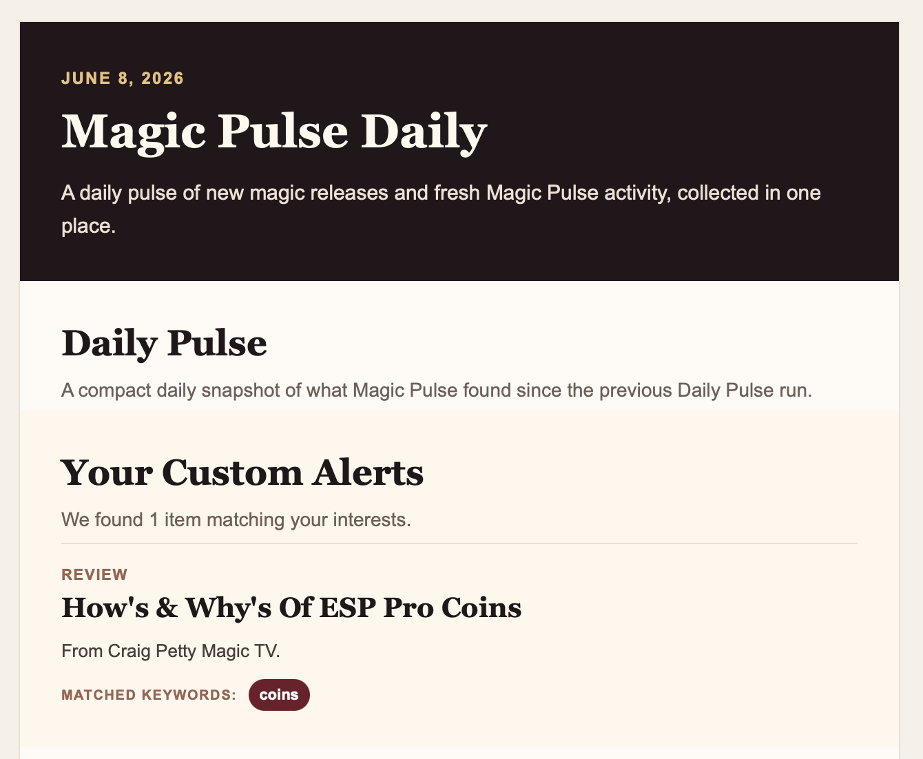 magicpulse customalert email
