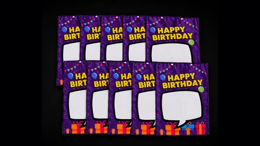 Birthday Silk Surprise REFILL (10 Silks) by PlayTime Magic DEFMA (Purple)